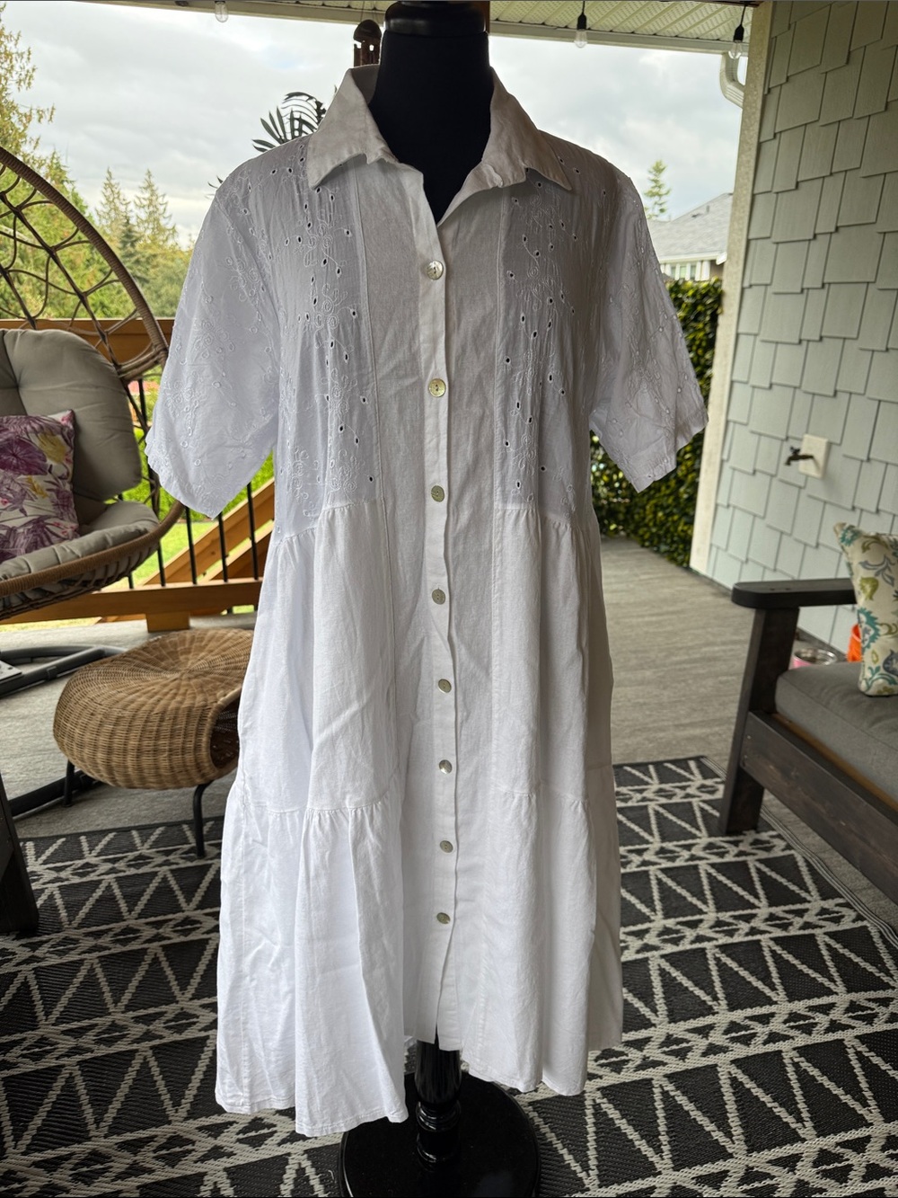 Gabby Isabella | Eyelet Collared Flare Dress